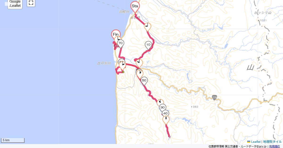 11北海道4日目道の駅ほっと・はぼろ,道の駅風Wとままえ,サイクリング,地図,記録,自転車