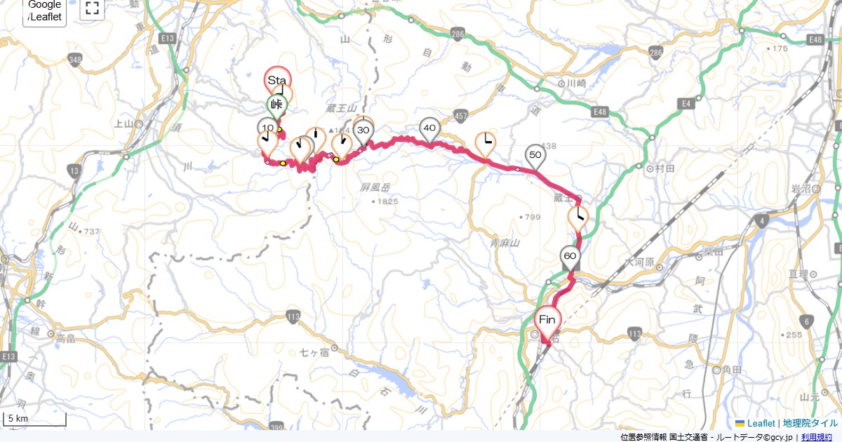 蔵王エコーラインホテル松金屋アネックス,白石蔵王駅,サイクリング,地図,記録,自転車