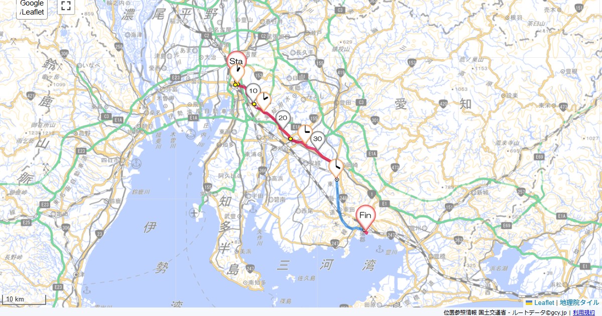 熱田から岡崎熱田駅,ホテル竹島,サイクリング,地図,記録,自転車
