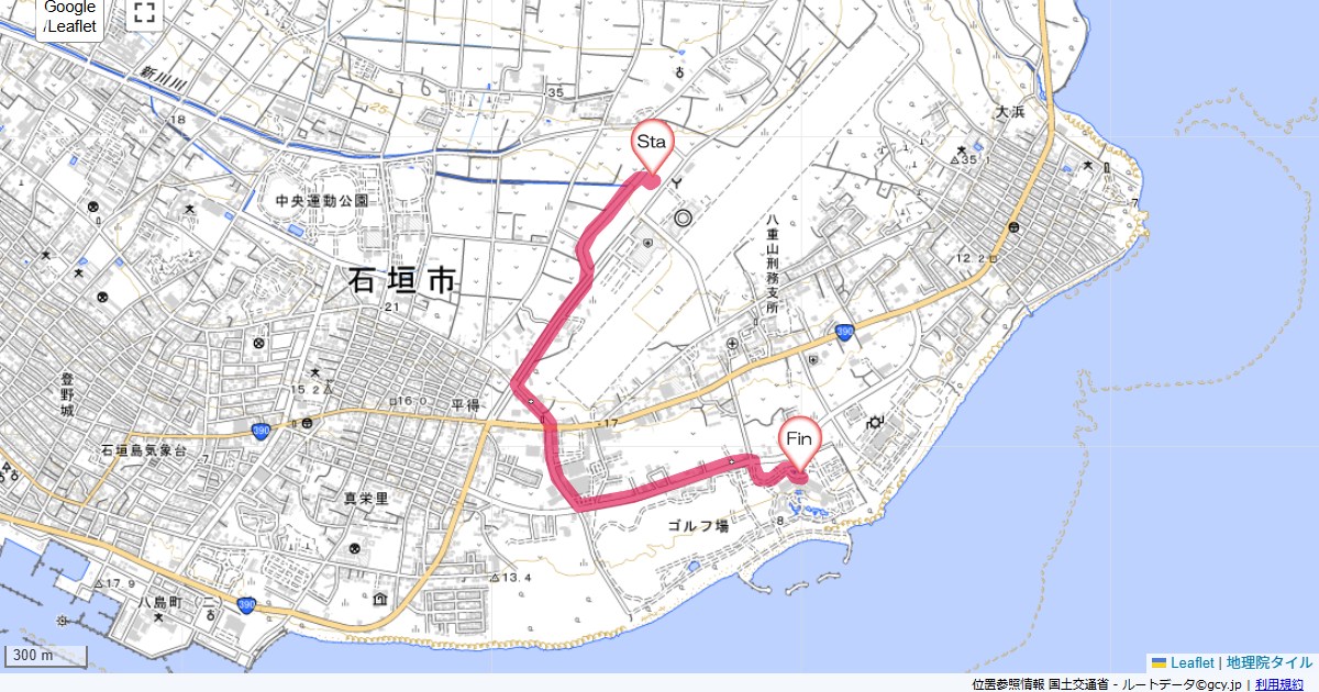 八重山1日目石垣空港,ANA石垣リゾート,サイクリング,地図,記録,自転車