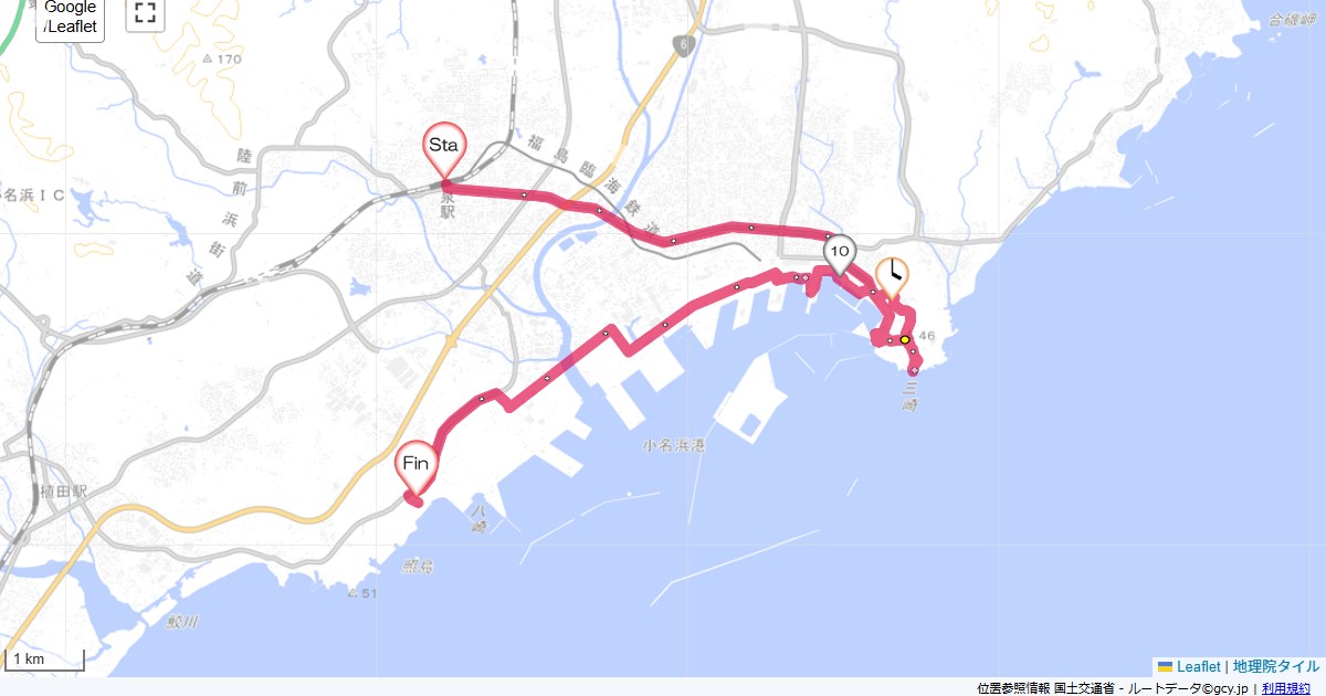 小名浜泉駅,小名浜オーシャンホテル,サイクリング,地図,記録,自転車