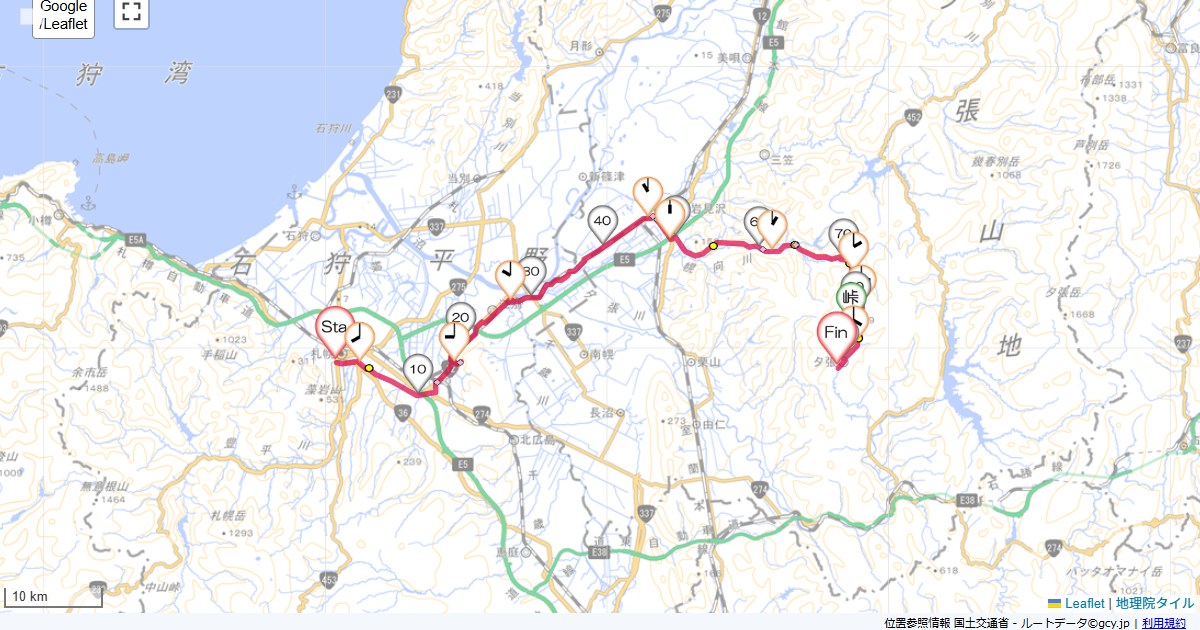 12北海道1日目札幌プリンスH,マウントレースイ,サイクリング,地図,記録,自転車