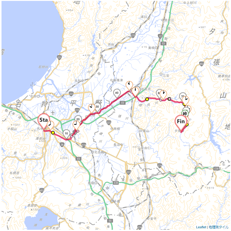 12北海道1日目札幌プリンスH,マウントレースイ,サイクリング,地図,記録,自転車