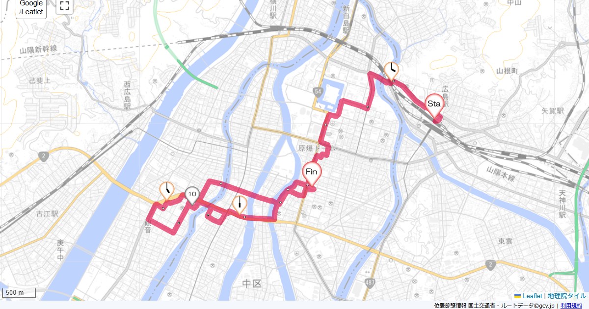 安芸群島とびしま海道1日目広島駅,ドーミーイン広島,サイクリング,地図,記録,自転車
