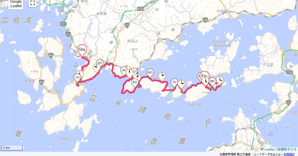 安芸群島とびしま海道4日目クレイトンベイホテル,ゆたか海の駅とびしま館,サイクリング,地図,記録,自転車