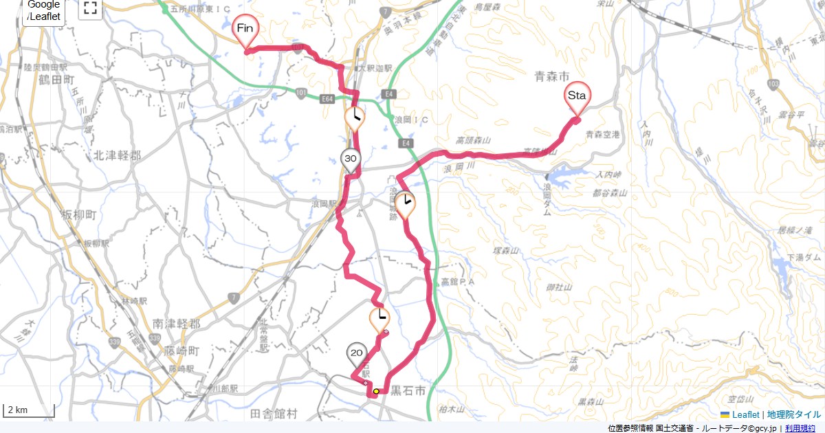 津軽半島1日目青森空港,津軽富士見ランドホテル,サイクリング,地図,記録,自転車