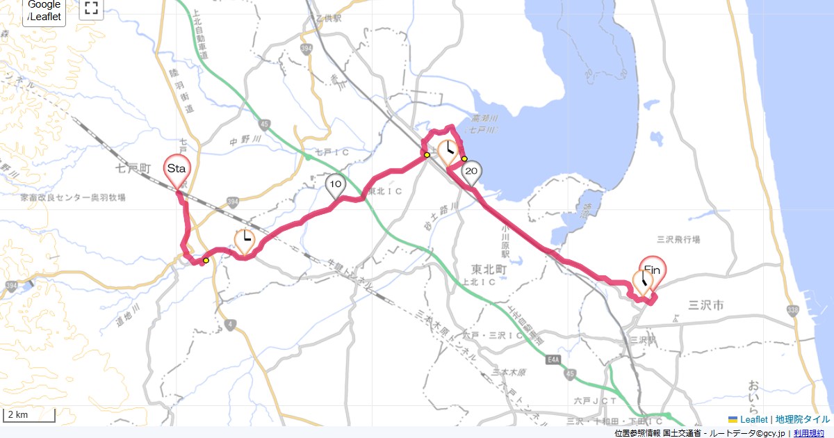 七戸十和田から三沢七戸十和田駅,ルートイン三沢,サイクリング,地図,記録,自転車