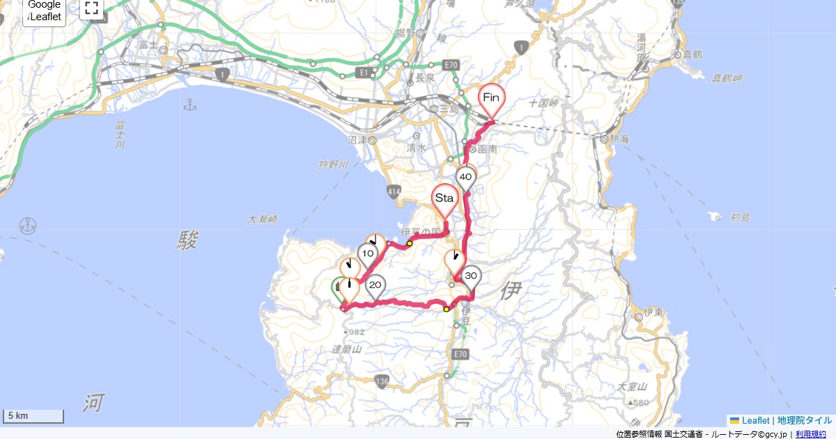 林道瀬戸川線・戸田峠サンバレー伊豆長岡,函南駅,サイクリング,地図,記録,自転車