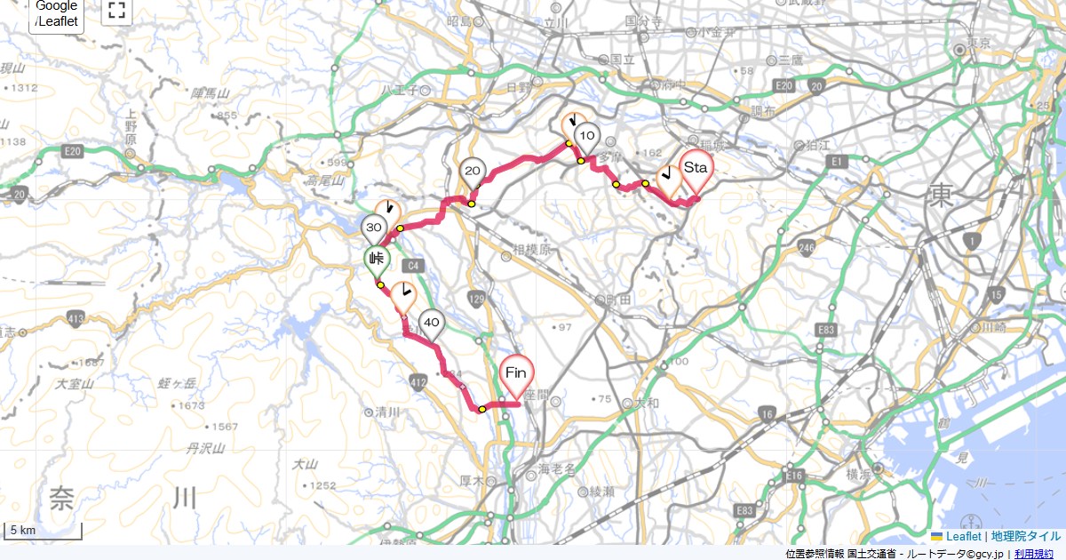 多摩・中津川新百合ヶ丘駅,座架依橋,サイクリング,地図,記録,自転車