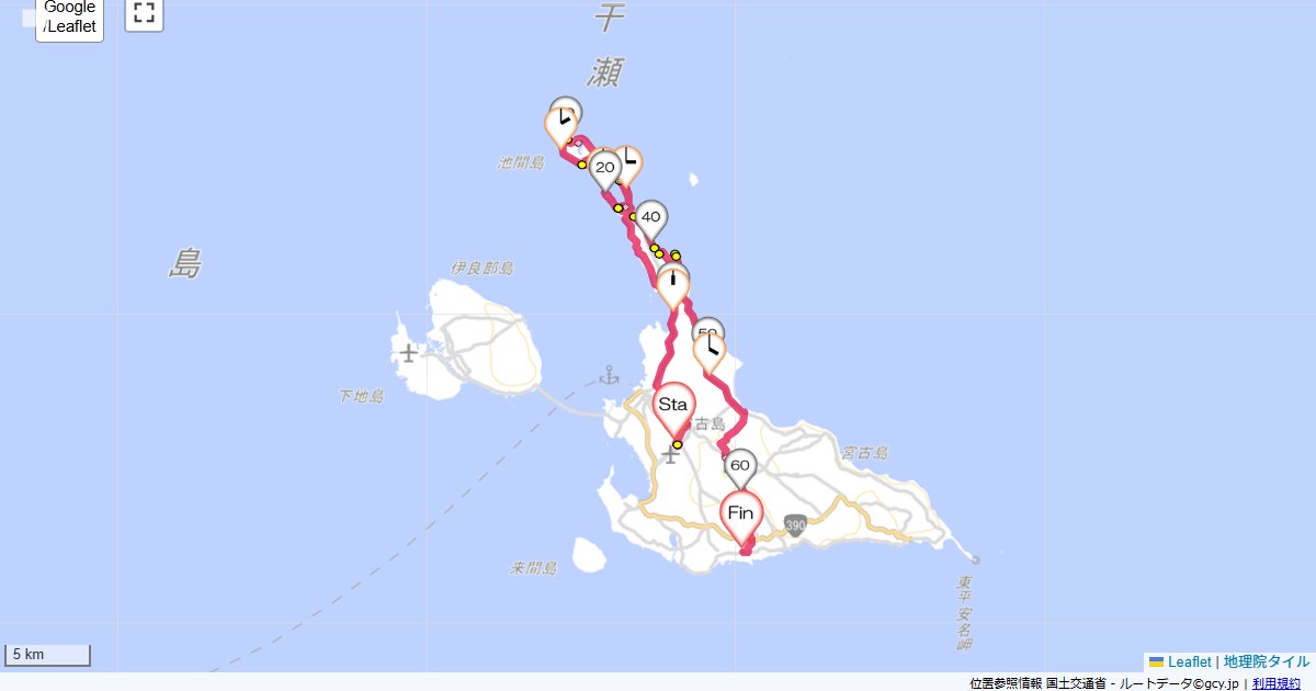 宮古島1日目宮古空港,シギラベイサイドスイートアラマンダ,サイクリング,地図,記録,自転車