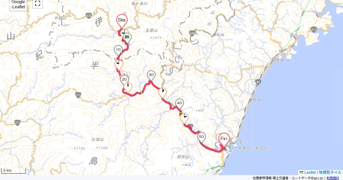 紀伊半島3日目十津川温泉湖泉閣吉乃屋,新宮市春日,サイクリング,地図,記録,自転車