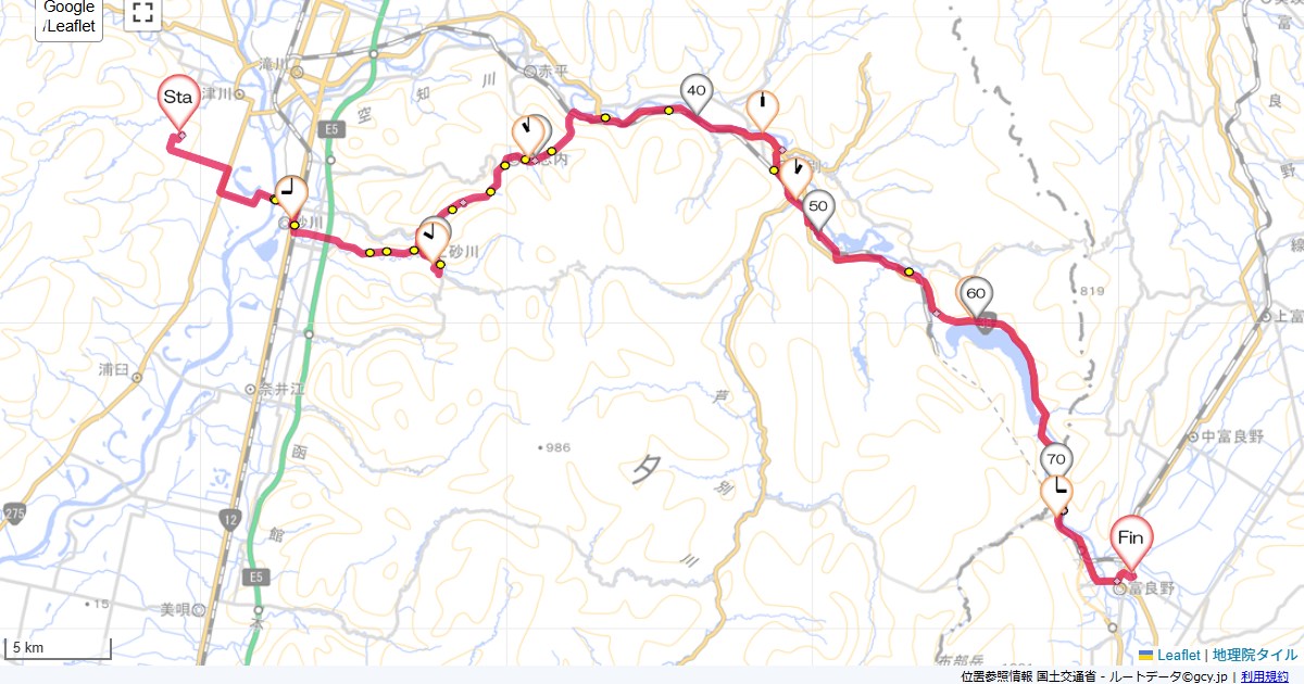 新十津川から富良野新十津川温泉,富良野駅,サイクリング,地図,記録,自転車