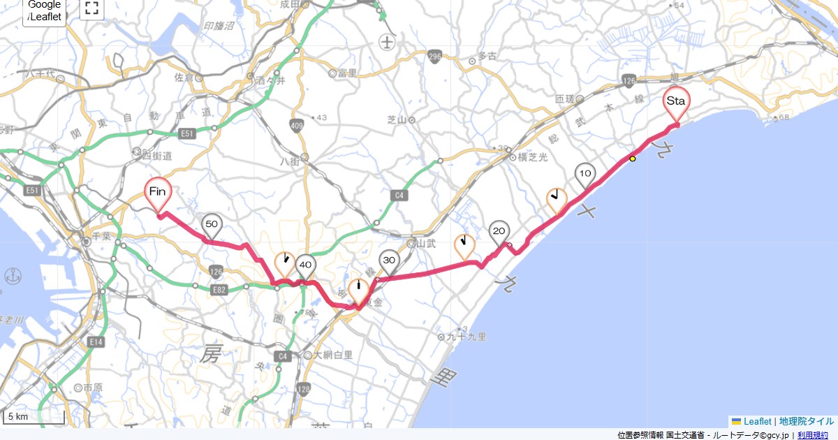旭から千城台かんぽの宿旭,千城台駅,サイクリング,地図,記録,自転車