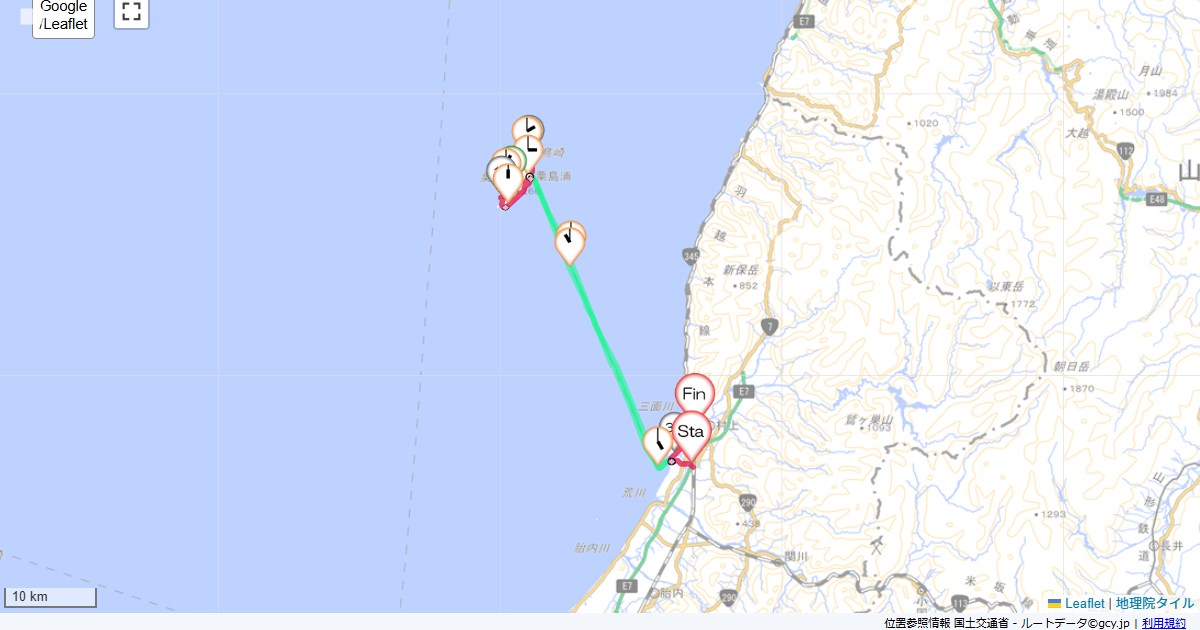 粟島岩船町駅,村上駅,サイクリング,地図,記録,自転車