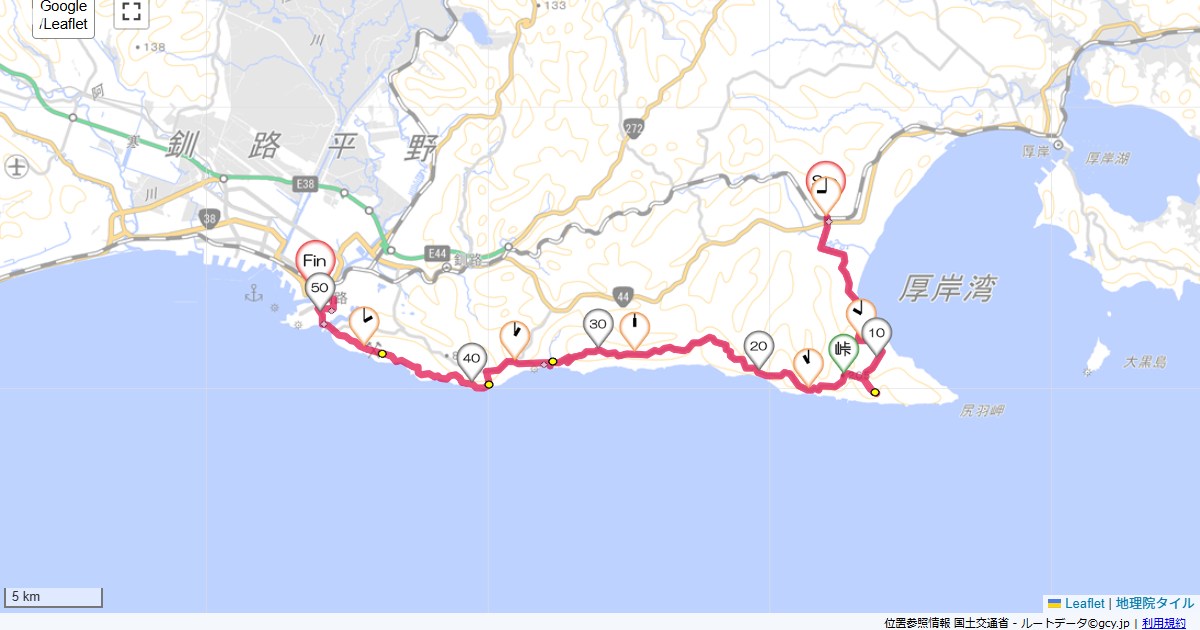 釧路町尾幌駅,ラビスタ釧路川,サイクリング,地図,記録,自転車