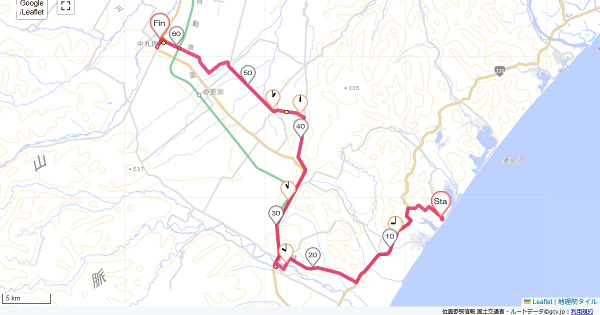 晩成温泉から中札内大樹町晩成,中札内村大通南,サイクリング,地図,記録,自転車