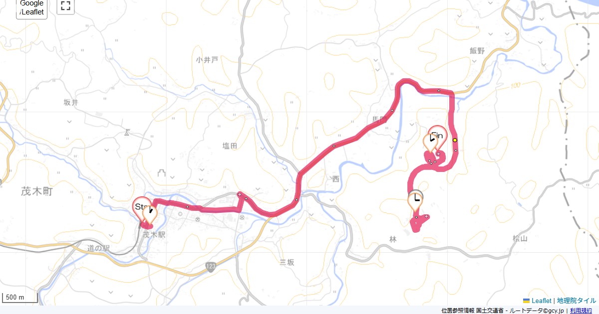 茂木駅からツインリンクもてぎ茂木駅,ホテルツインリンク,サイクリング,地図,記録,自転車