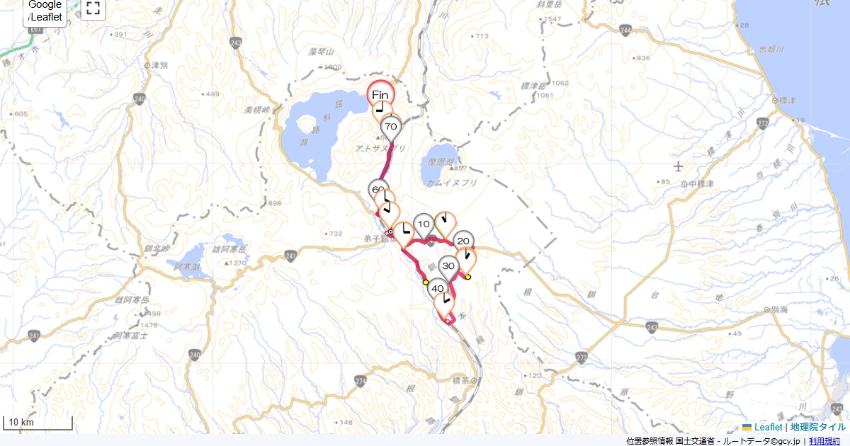 多和平KKRかわゆ,川湯観光ホテル,サイクリング,地図,記録,自転車