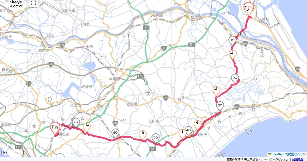 神栖から四街道鹿島セントラルホテル本館,四街道駅,サイクリング,地図,記録,自転車