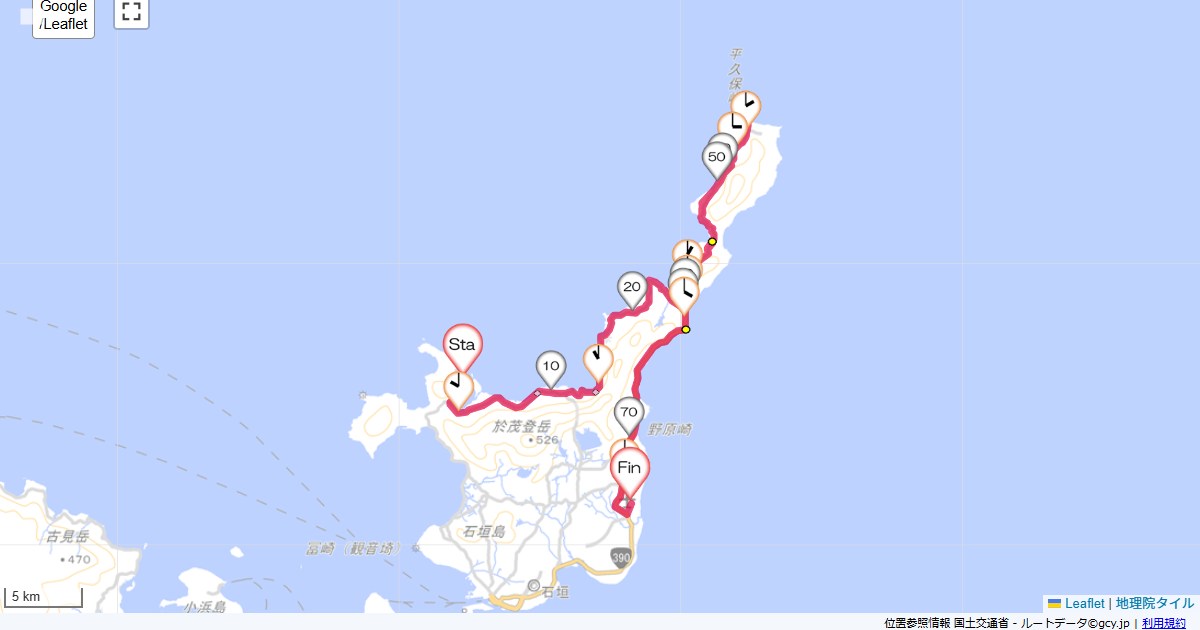 八重山2石垣・平久保崎石垣市川平,石垣空港,サイクリング,地図,記録,自転車