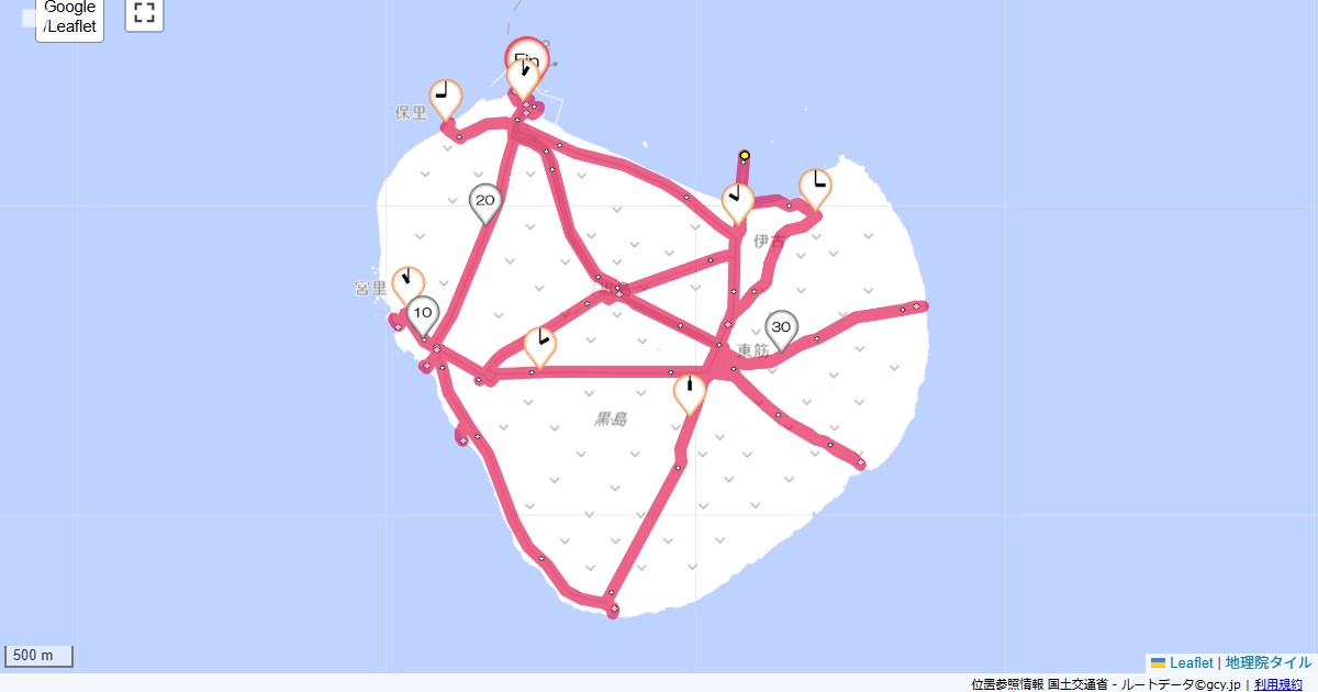 八重山7黒島竹富町黒島,竹富町黒島,サイクリング,地図,記録,自転車
