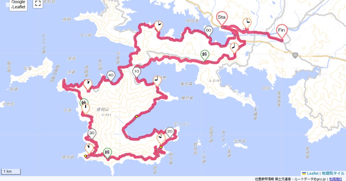 高知愛媛4ホテルサンパール,城辺営業所,サイクリング,地図,記録,自転車