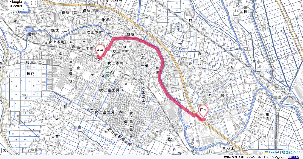 北鴻巣鴻巣市吹上本町,鴻巣市袋,サイクリング,地図,記録,自転車