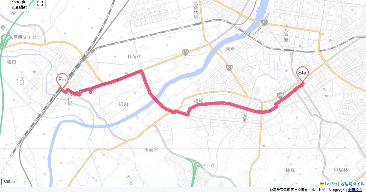 八戸ドーミーイン八戸,八戸駅,サイクリング,地図,記録,自転車