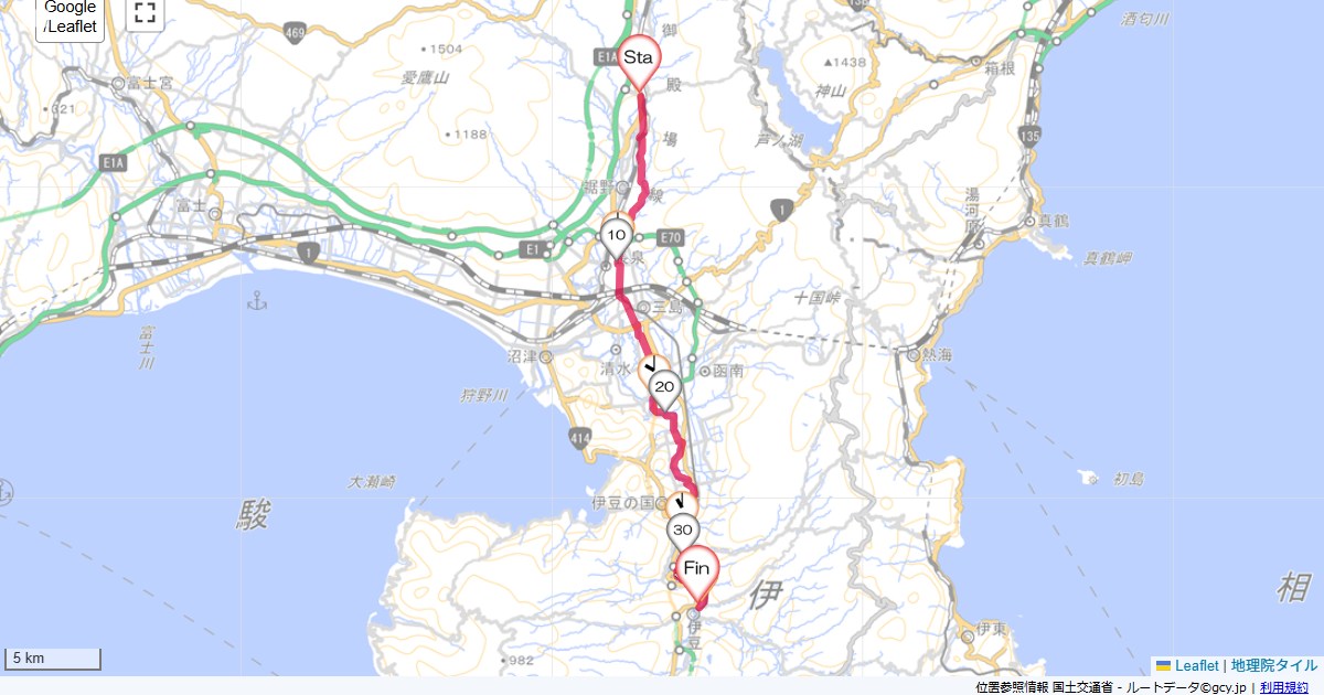 岩波から修善寺ホテルクーネルイン,修善寺駅,サイクリング,地図,記録,自転車
