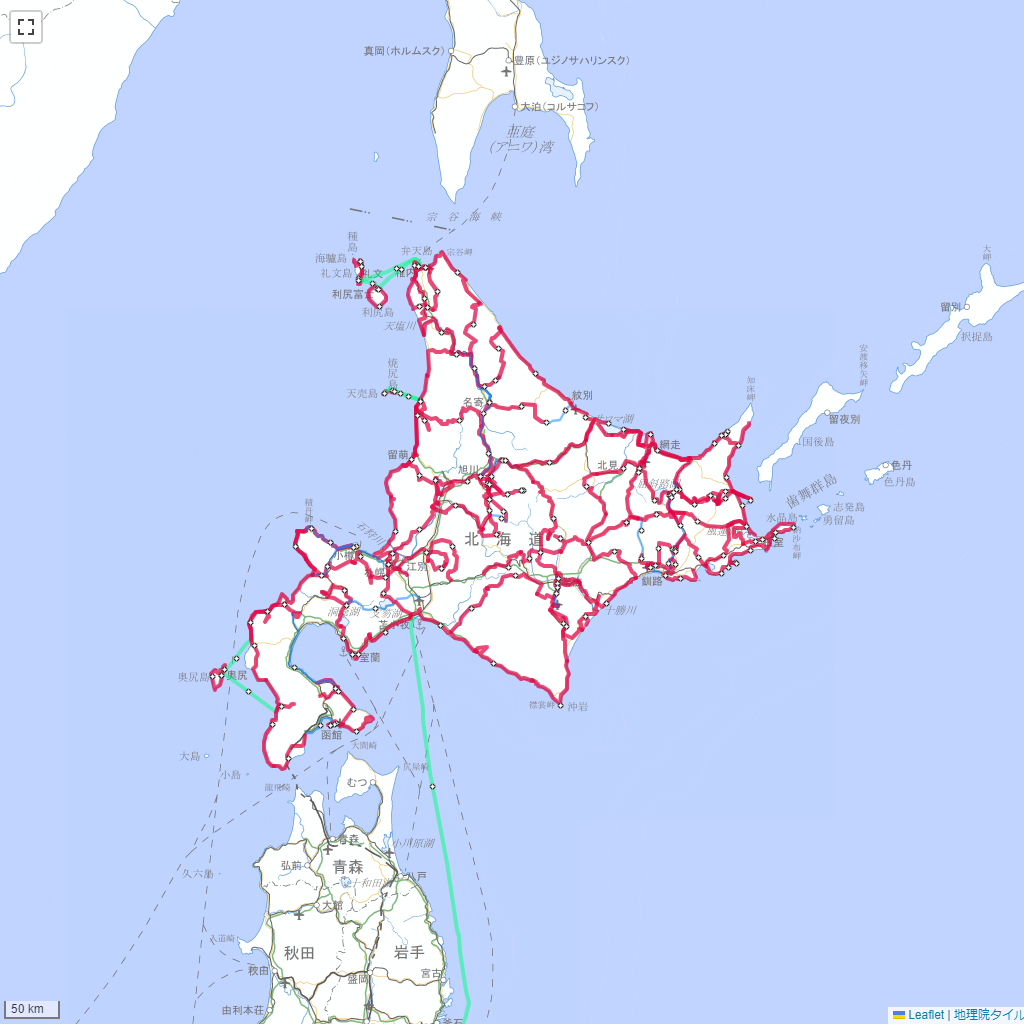 北海道,サイクリング,地図,記録,自転車