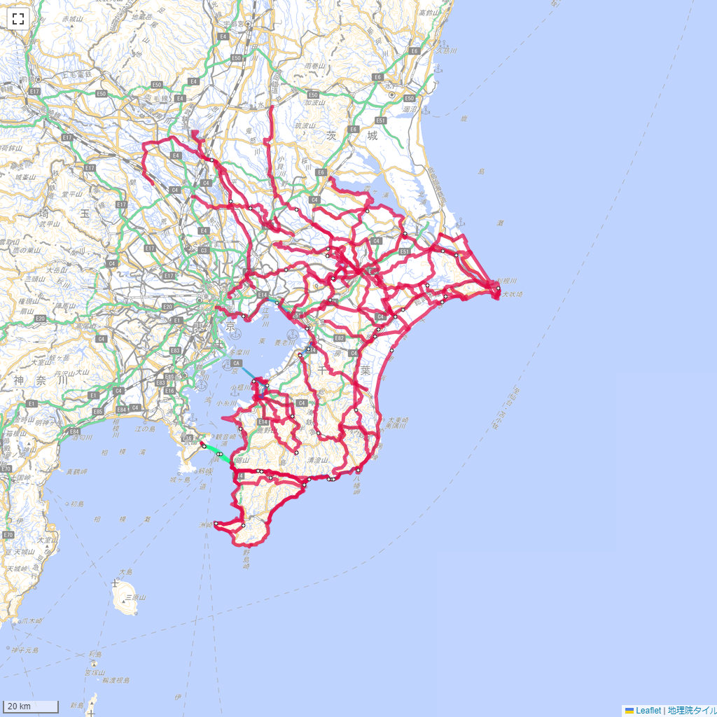 千葉県,サイクリング,地図,記録,自転車