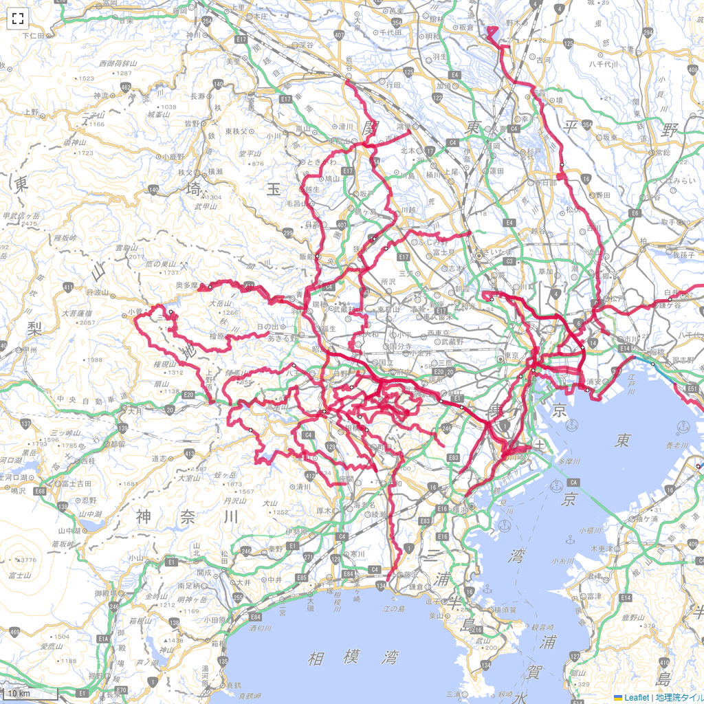 東京県,サイクリング,地図,記録,自転車