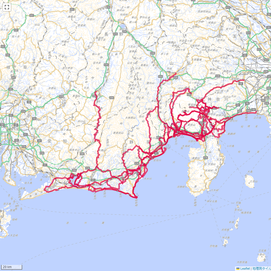 静岡県,サイクリング,地図,記録,自転車