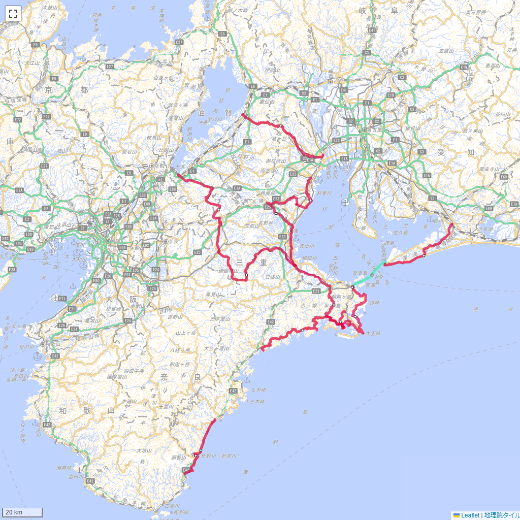 三重県,サイクリング,地図,記録,自転車