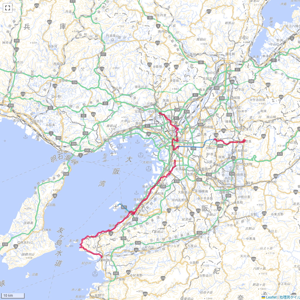 大阪府,サイクリング,地図,記録,自転車