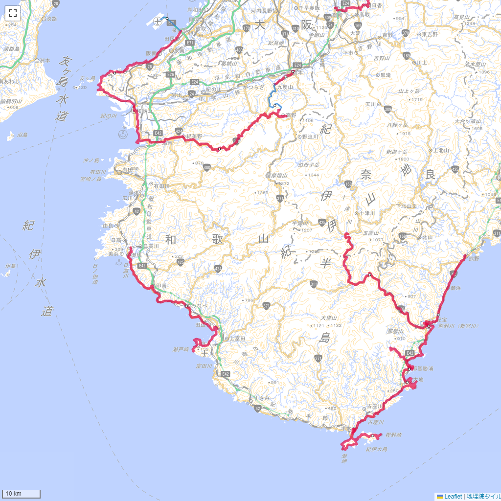 和歌山県,サイクリング,地図,記録,自転車