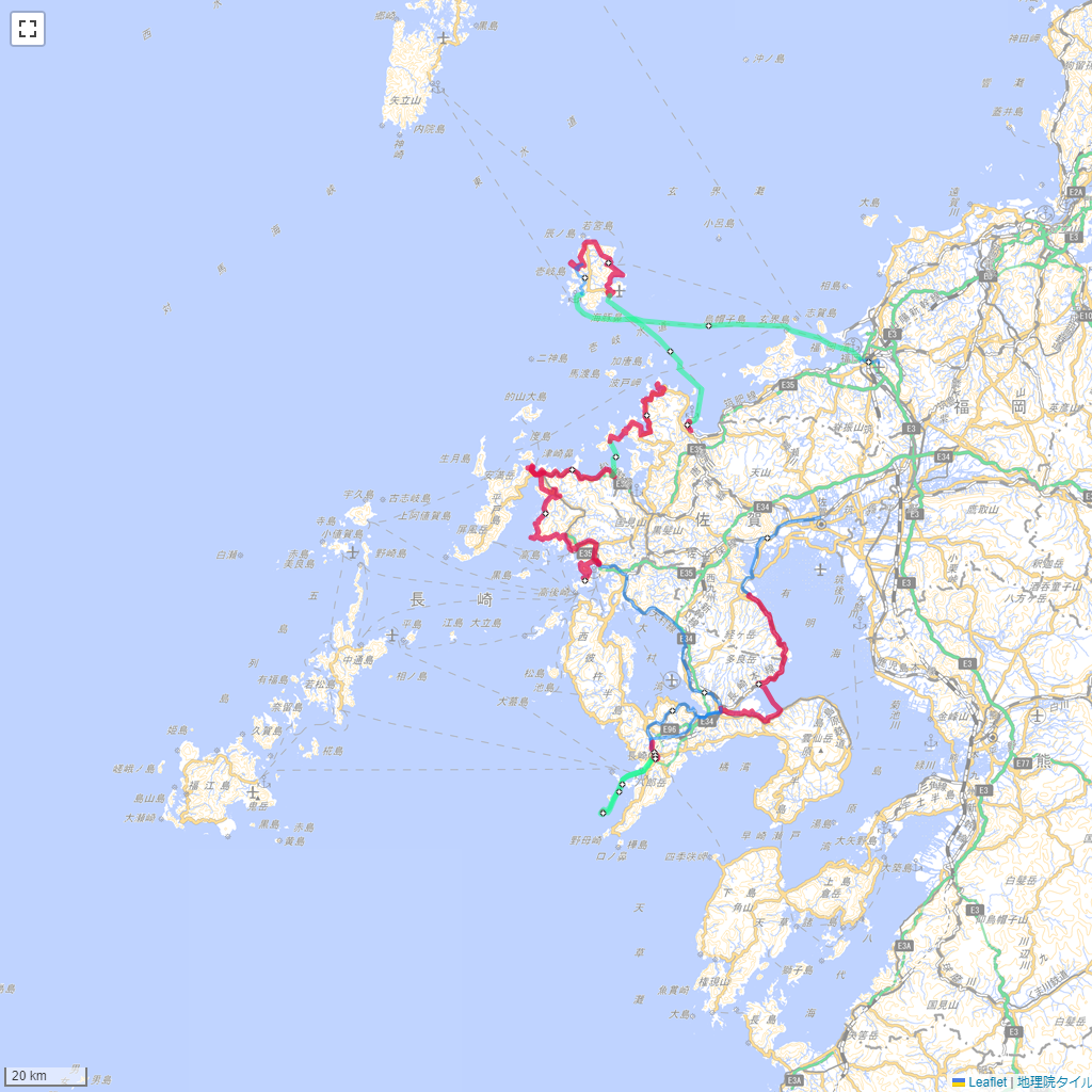 長崎県,サイクリング,地図,記録,自転車