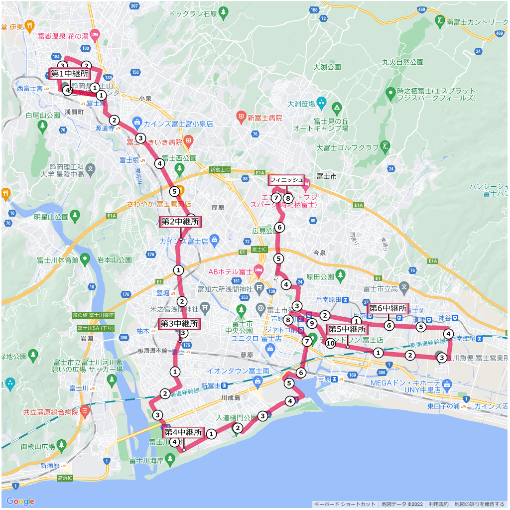 富士山女子駅伝,コース,地図,マップ,AI順位予想,結果と記録