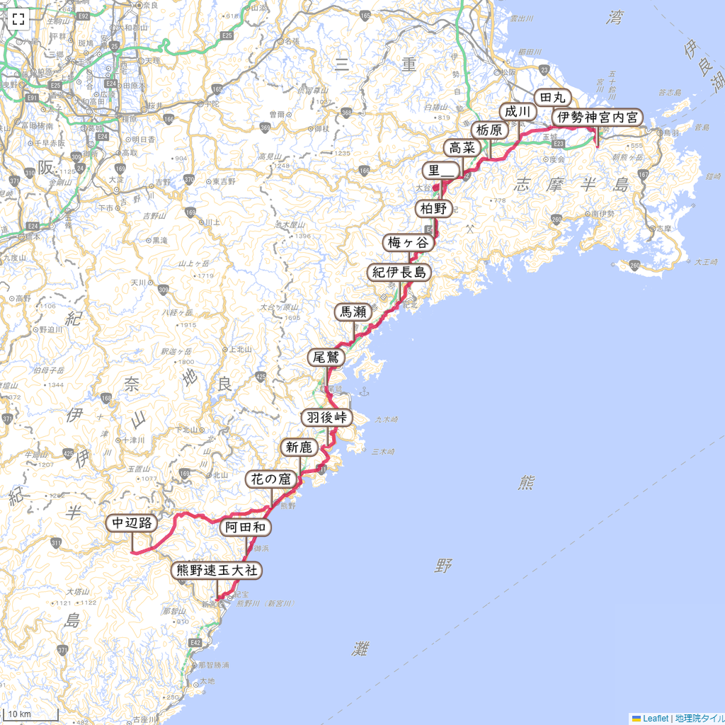 熊野古道伊勢路,ルート,地図,宿場歩き,マップ