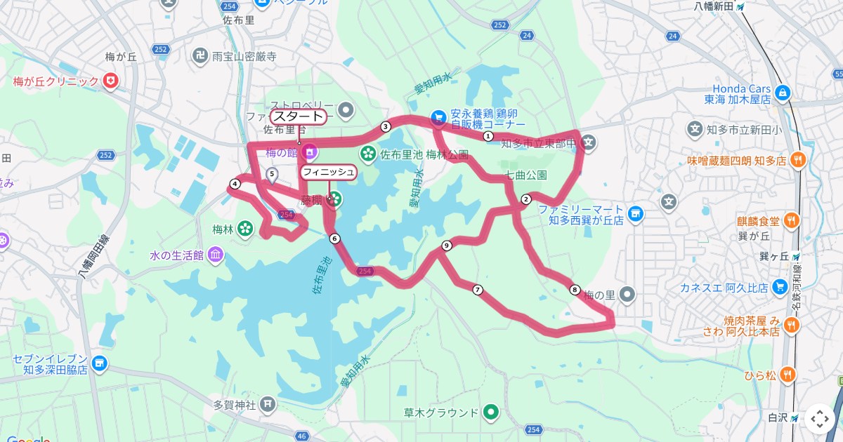 ちた梅子マラソン,知多マラソンのコースを地図で表示