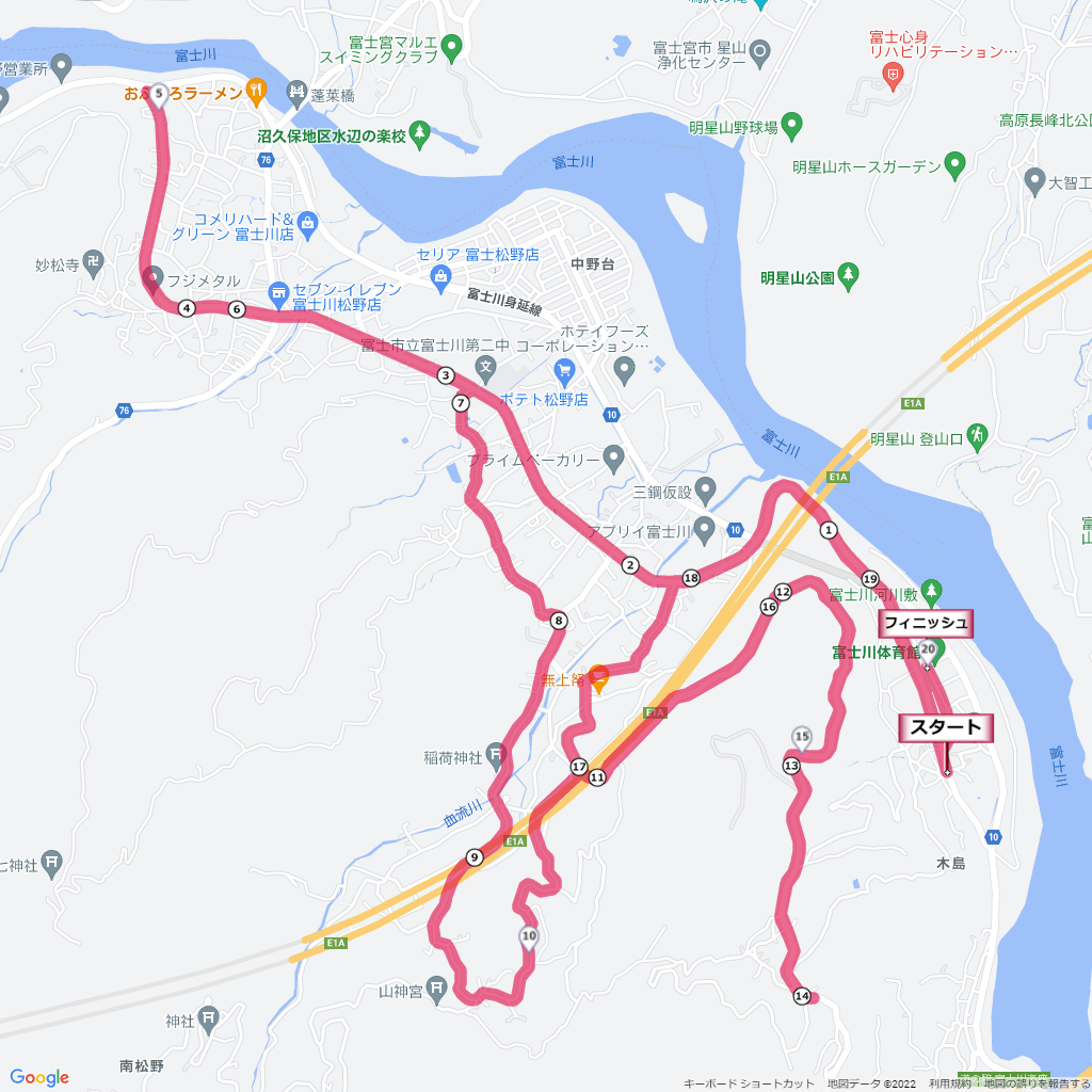 ふじかわキウイマラソン,富士川マラソン,コース,地図,マップ,距離とタイム,高低差