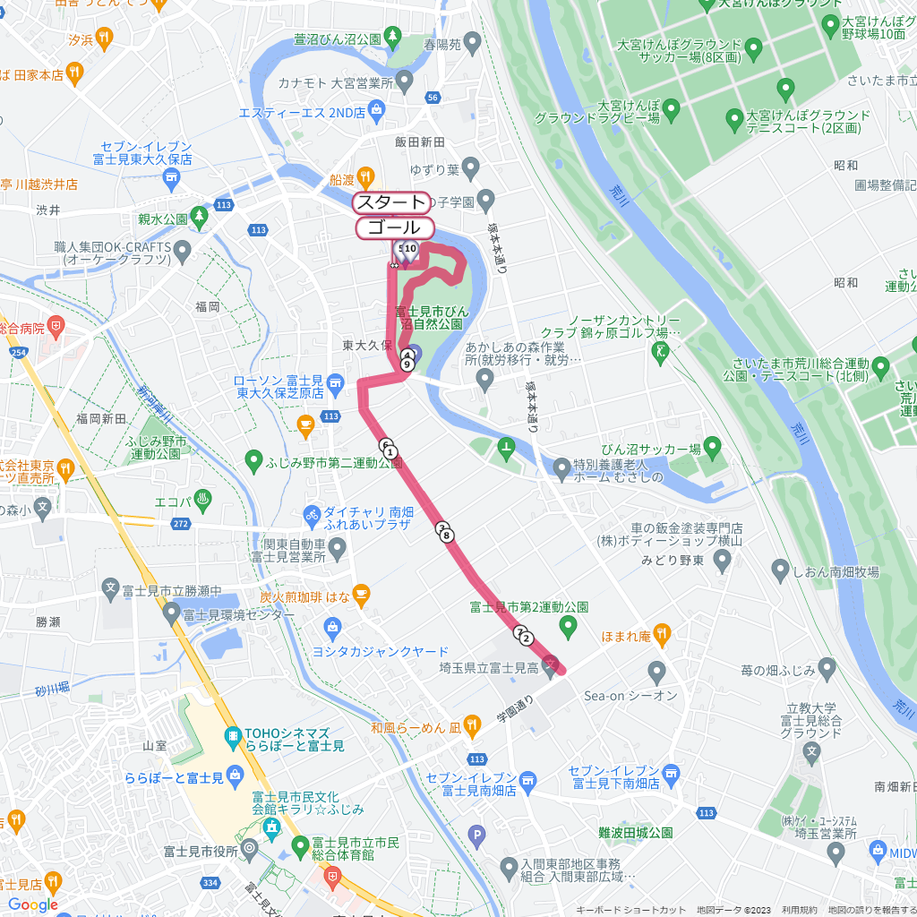 Fujimiシティマラソン,コース,地図,マップ,距離とタイム,高低差