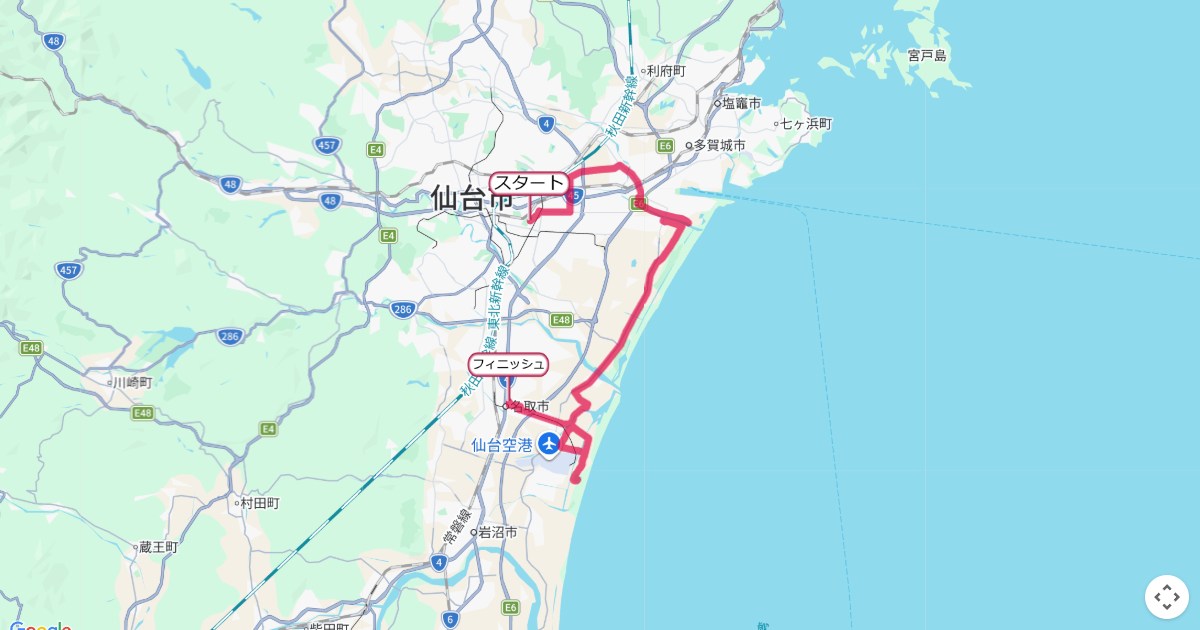 東北・みやぎ復興マラソン,宮城マラソンのコースを地図で表示
