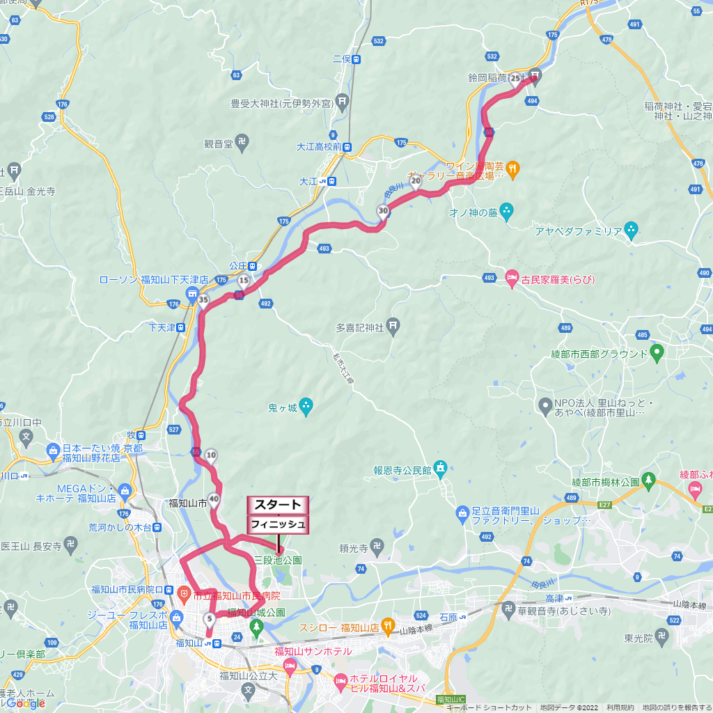 福知山マラソン,コース,地図,マップ,距離とタイム,高低差