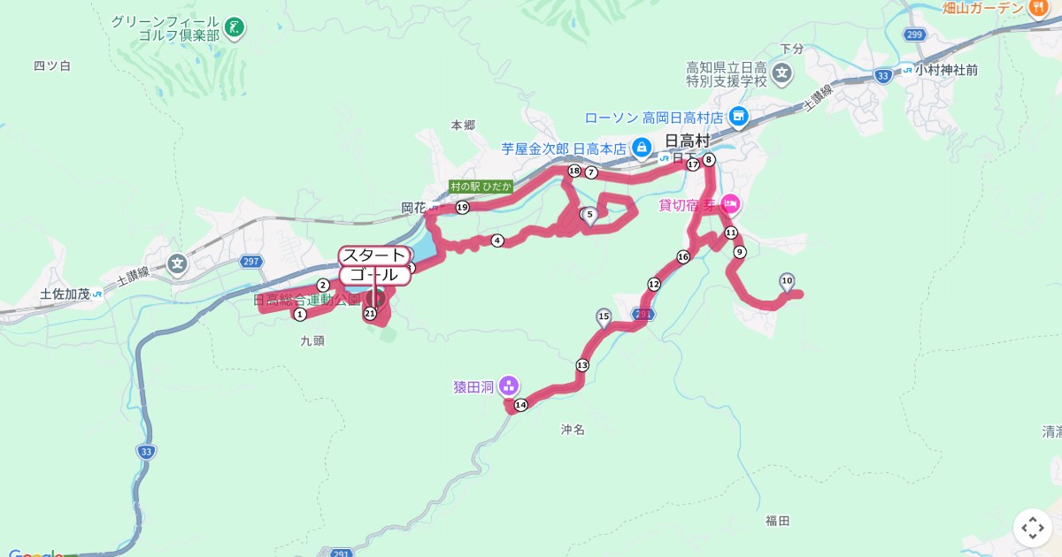 ひだか茂平マラソンのコースを地図で表示