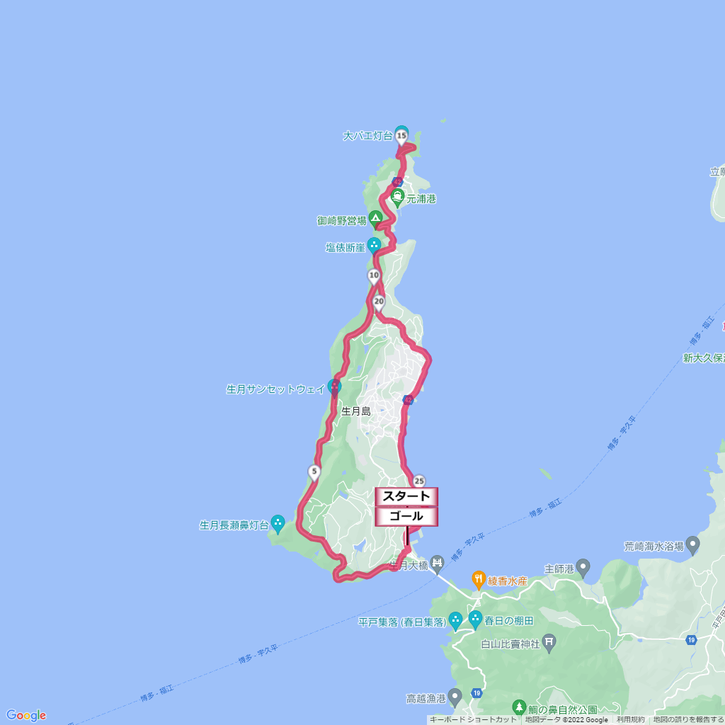 生口島ジョグトリップ,コース,地図,マップ,距離とタイム,高低差
