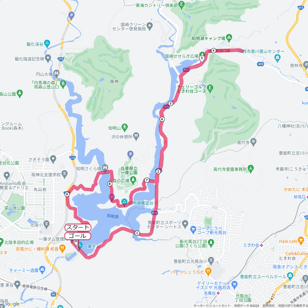 川西一庫ダム周遊マラソン,コース,地図,マップ,距離とタイム,高低差