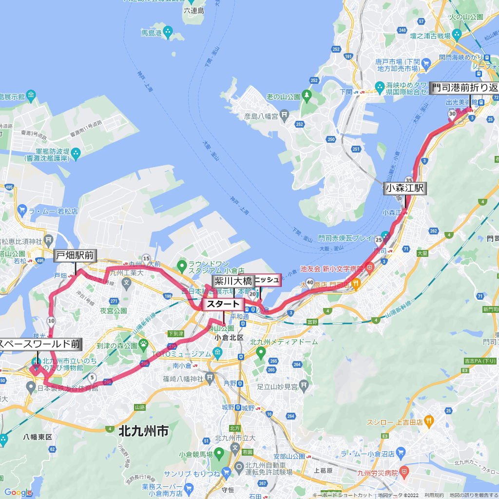 北九州マラソン,コース,地図,マップ,距離とタイム,高低差