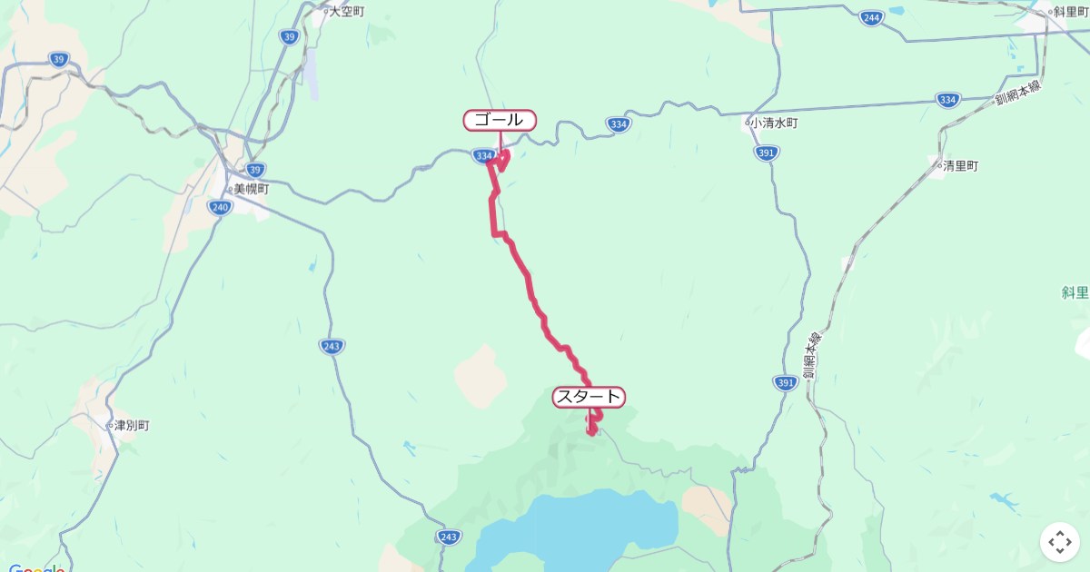 もこと山ふきおろしマラソン,大空町マラソンのコースを地図で表示