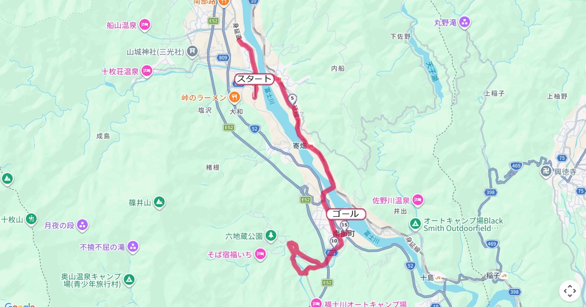 南部町駅伝・マラソンのコースを地図で表示